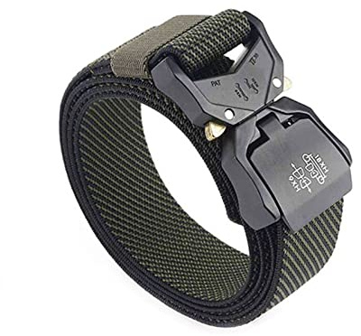 SUOXU Men Tactical Belt,1.5Quick-Release Metal Buckle Nylon Belt,Military Style Buckle Waist Adjustment,Army Combat Belt for Hunting and Shooting Training,Birthday for men dad