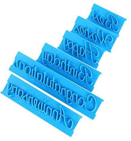 Handwriting Letter Cake Fondant Stencil Template Plastic Cake Embosser Decorating Printing 3 Set