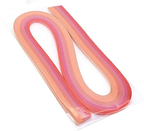 ODETOJOY Flerfärgat papper quilling remsor set – 6 tonade färger – 53 cm längd – 10 mm bredd (0,39 tum) – gör-det-själv quilling remsor sortiment hantverk (rosa)