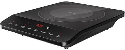 Empava Portable Induction Hot Plate Cooktop, Single 1 Burner Countertop Cooker, 3 Preset Modes, Shatter-proof Flat Glass Top, 110~120 Volt Plug in Electric Stove for Kitchen, Outdoor Camping, RV
