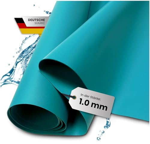 TeichVision - Premium PVC Teichfolie türkisblau - Stärke 1 mm - 2 m x 1 m/PVC Folie türkisblau geeignet für Teiche, Biotope, Naturschwimmbäder