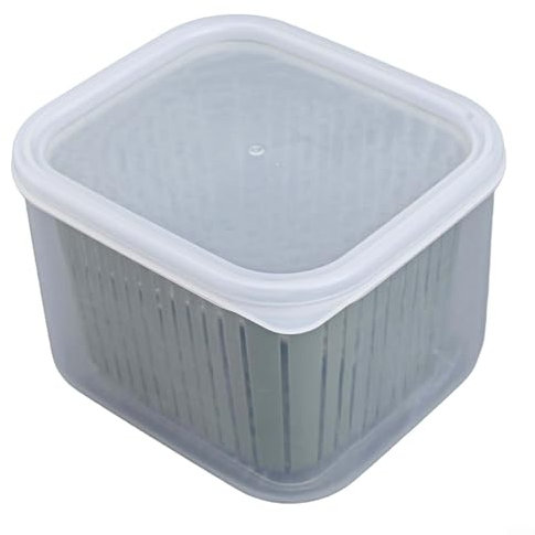Boîte de rangement pour réfrigérateur avec passoire pour conserver la fraîcheur des baies et des produits pendant 20 jours (tenue verte)