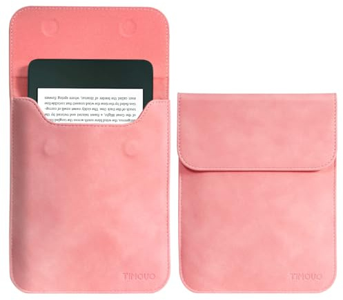 TiMOVO 6 Pouces Étui pour Tablette Liseuses 11ème Génération 2024/2022, Sac de Protection avec Pochette pour E-Reader et Appareils Kobo, Rose