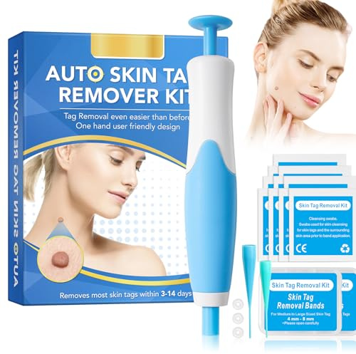 Kit per la rimozione di segni cutanei, facile rimozione di verruche e talpe per tutti i tipi di pelle, rimozione rapida e indolore, con 40 fasce (2 mm-8 mm) per viso e corpo