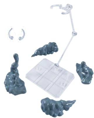 TISHITA Smoke Effect Modelli per Esposizione Action Figure Supporto Regolabile Pezzi Fumo Creativi Accessori Scena Fai da Te Materiale PP Adatto per Collezion, Grigio