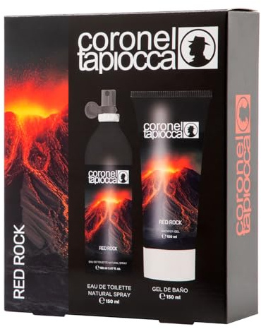 CORONEL TAPIOCCA - Red Rock, Estuche de Regalo Hombre, Colonia 75 ml + Desodorante 200 ml, Eau de Toilette Natural y Masculina, Aroma Amaderado Oriental, Fragancia Fresca y Duradera