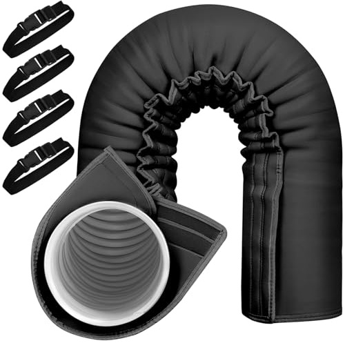Copri Tubo Condizionatore Portatile, Copertura Tubo Condizionatore Portatile, Manicotto Isolante Portatile, Copertura Isolata per Tubi di Scarico AC per Tubi di Scarico da 5 e 5,9 Pollici