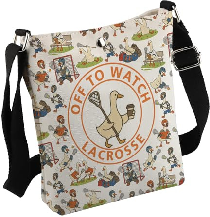 Rolig Lacrosse gåva Off To Watch Lacrosse Goose crossbody väska L-acrosse mamma gåva L-acrosse älskare G-ift
