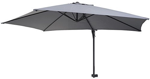 Mendler Parasol Mural Casoria, Parasol déporté pour Le Balcon, 3m, inclinable ~ Gris
