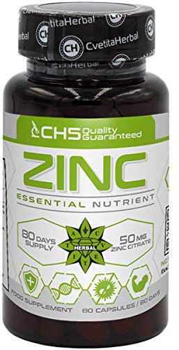 Zink citrat | 50 mg x 80 Kapseln (Zink aus Zinkcitrat 15 mg) | 80 Tage Versorgung | Ergänzung zur Unterstützung des Immunsystems | Hautpflege | von Cvetita Herbal
