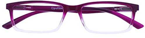 OPULIZE See Gafas Lectura Filtro Luz Azul Montura Estrecha Bisagras de Resorte Mejoran Sueño Reducen Dolor de Cabeza Ordenador Videojuegos Antirreflejante Morado Hombre Mujer B9-5 +3.50