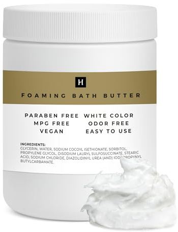 Foaming Bath Butter Base Whipped - Whipped Soap - 1lb Jar - HalalEveryDay - Vegan - 100% Pure Premium Quality Scrub Skin Body Shower Shave Wash Bath