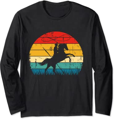 Reitbekleidung im Vintage-Stil, für Jungen, Retro-Stil, für Herren, Cowboy, Reitsport Langarmshirt