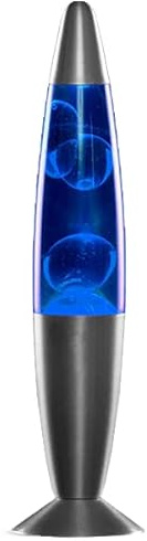 FlashPrix Lampara de Lava Azul, 34 cm de Altura, Base Gris