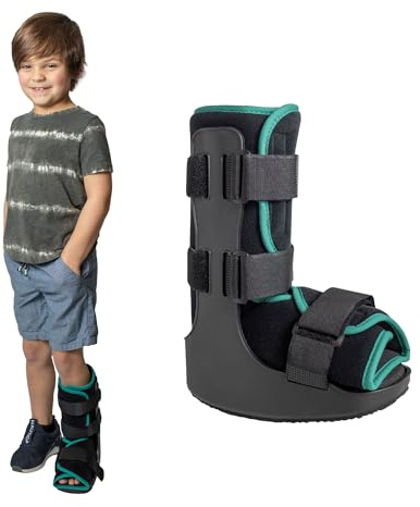Brace Direct Pediatric Walking Boot – Kids Fracture Boot for Broken Foot, Ankle Sprain & Post-Op Recovery, Green (Small, up to US Kids 8.5K)