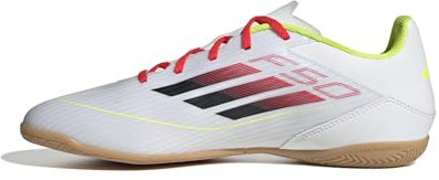 adidas Unisex F50 Club Football Boots Indoor, FTWR White/core Black/solar Yellow, 42 2/3 EU