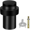 Gudui Türstopper, Türstopper für Boden, 50 mm, Türstopper für Innenbereich, Wandtürstopper für Sockelleisten, Edelstahl, robuster Türstopper mit schalldämpfendem Gummi, Wandschutz, Schwarz