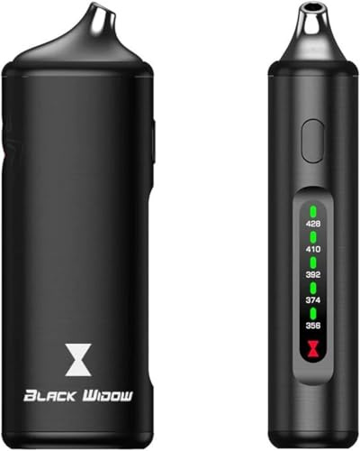 Captivate Black Widow Dry Herb Vaporizer, 2200mAh, 2-in-1 Concentrate & Dry Herb Vape, Ceramic Chamber, 5 Temps, Magnetic Mouthpiece (No Nicotine)
