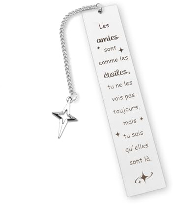 Marque-Page Cadeau Amie,Cadeau Meilleure Amie,Signet en Acier Inoxydable Idée Cadeau Original pour Femme,Cadeau Femme Anniversaire Noël Amie,Cadeau pour une Amie,Calendrier de l'Avent(1 pc.)