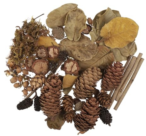 YARNOW Natural Diy Material Package with Pine Branches Acorns Pine Cones Leaves for Christmas Craft Supplies Rustic Wreath Making Kit Photo Booth Props