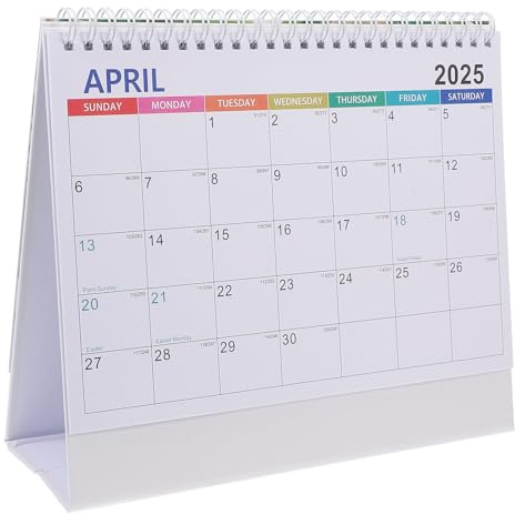 SOIMISS Calendrier de Bureau Élégant à Spirale Calendrier Mensuel à Feuilleter pour Planification et Décoration de Bureau Compact pour Enseignants et Usage Professionnel