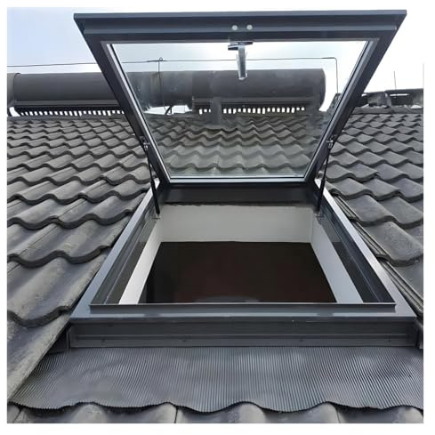 Lucernari a Ventilazione Manuale per Tetti Finestre da Tetto Personalizzabili Adatto per Soggiorni, Soffitte, Cantine e Solarium(55x55)