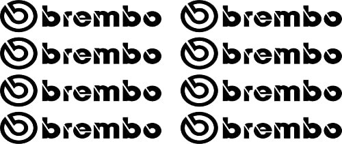 Pegatinas resistentes al calor para pinza de freno Brembo, 8 unidades, estilo JDM, color blanco o negro, 80 x 16 mm, personalización óptima del vehículo (negro)