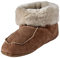 Naturasan Lammfell-Hüttenschuhe Damen Hausschuhe/Mokassin mit Ledersohle/flauschig weich, gefüttert mit warmen Schaffell (Peanut (Beige), Gr.43)