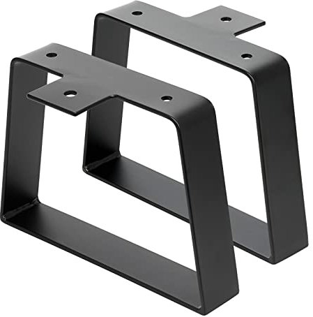 Signstek Pieds de Table trapézoïdaux Noirs de pour Meubles en métal, matériau en Fer Robuste et Design Moderne Industriel pour Table Basse, Bureau Moderne, Table de Chevet, Banc (20cm)