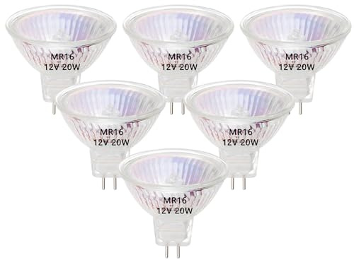 VINBE MR16 Halogen Light Bulbs, 20W 12V MR16 GU5.3 Halogen Spot Bulbs Lamp, Warm White,Pack of 6