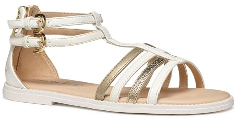 Geox J SANDAL KARLY GIRL - Sandalo Bambina, White/Platinum,