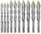 10 Pcs High Strength Eccentric Twist Drill Bit, 6/8/10/12mm High Hardness Skewed Head Eccentric Drill Bits Hexagonal Handle for Tiles Glass Hard Plastics Cement Concrete Granite (Gray)