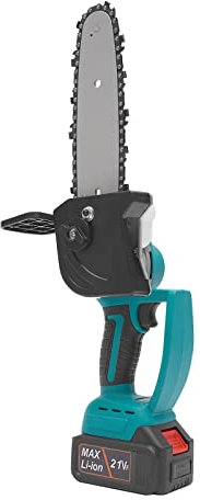 Motosierra inalámbrica de 8 pulgadas con batería y cargador, motosierra eléctrica con batería, sin cable, práctica sierra de madera para uso en el jardín de 20,3 cm