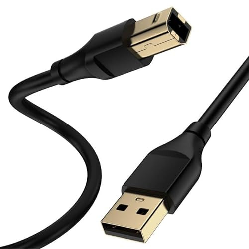 USB Printer Cable 10 Feet USB A to B Printer Cable 2.0 USB B Cable High Speed Scanner Printer Cord for HP, Canon, Brother,Dell, Lexmark, Samsung,Xerox, Piano, MIDI Controller Computer