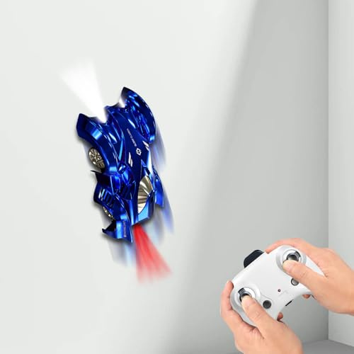 7JI Voiture Télécommandée d’Escalade Murale,Voiture Jouet Électrique Zéro Gravité,RC Drift Car,Chariot d'escalade Rotatif à 360° avec Lumière LED,Cadeaux Vacances pour Proches et Vos Amis