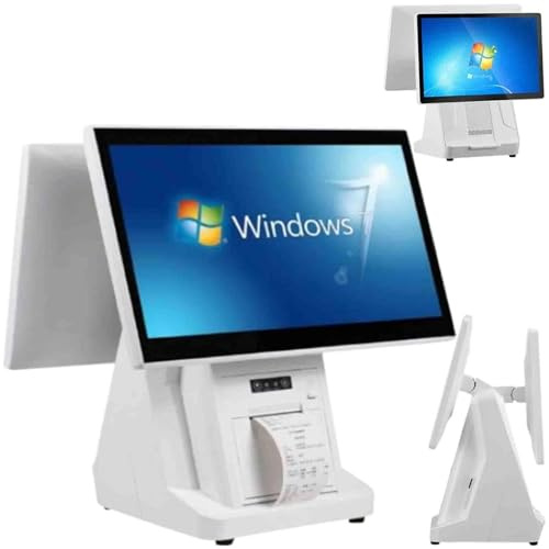 Caja Registradora con Pantalla Táctil,Caja Registradora Inteligente Todo Uno,Pantalla Táctil Dual 20,4 Pulgadas,para Sis Temas Pos Tiendas Minoristas,Restaurantes Y Pequeñas Empresas
