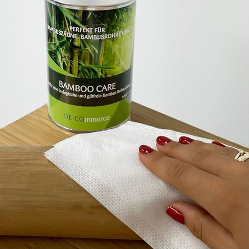 DE-COmmerce Lot de 5 chiffons d'entretien en bambou - Idéal pour l'huile d'entretien à l'huile de bambou, la clôture en bambou