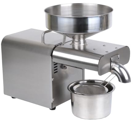 Commercial Oil Press Machine, 1500W High Power for Cold & Hot Extraction, Stainless Steel Automatic Oil Expeller for Food Grade Oils