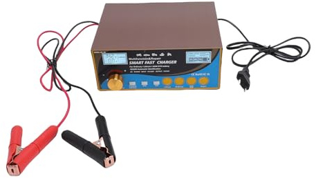 Luocute Cargador de Batería del Automóvil, 400 W de Carga Automática Inteligente Mantenedor de Baterías y Desulfator, Cargador de Goteo, Adecuado para Botes de Cortacésped de (Enchufe de la UE)