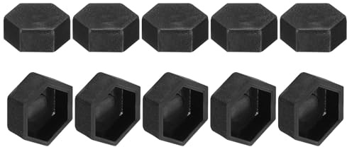 QUARKZMAN 10Pcs Cache-Ecrou Hexagonal, M8x14x7mm Capuchon Protection Plastique Pour Ecrous Et Boulons Hexagonaux Pour Meubles D'Interieur Et D'Exterieur Boulons Decoration, Noir