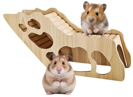 Générique Escalier pour Hamster - Tunnels en Bois | Accessoires de Pont pour Cage de Rongeur - pour Écureuils, Souris, Gerbilles, Hamsters Syriens et Nains, pour Le Repos et Le Jeu