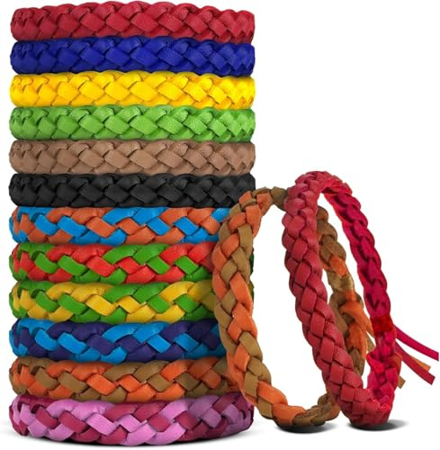 Mosquito Repellent Bracelet 15Pcs,Adjustable Leather Band,Deet-Free,350 Hours Insect Repellent Protection, Natural Insect Repellent BraceletSuitable for All Ages.