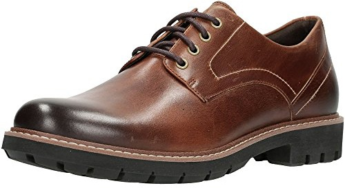 Clarks Batcombe Hall Uomo Scarpe Larghe, Marrone Marrone Scuro Tan Lea, 39.5 EU