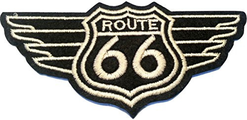 B2SEE Patch Écusson Patches brodé Écusson thermocollant Vintage Route 66 USA 9 cm