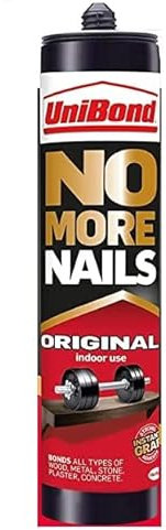 Unibond 2 x No More Nails Original, Heavy-Duty Mounting Adhesive, Strong Glue for Wood, Ceramic, Metal etc, White Instant Grab Adhesive, Pack of 3 (3 x 365g Cartridges)