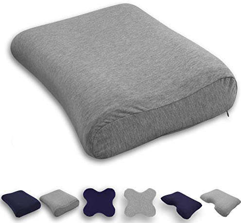 sei Design Originalbezug Visco Kissen– Jersey Baumwolle bügelfrei, Kissenbezug für High-Orthopedic-Form 54x40x11/9 cm mit Reißverschluss