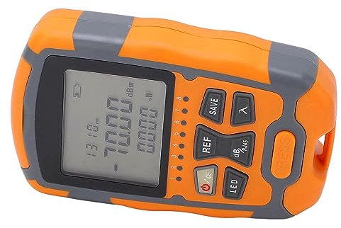 Handheld Mini Optical Power Meter, Portable Fiber Optic Cable Tester with Built-in LED Light for Communication Network Testing and Maintenance