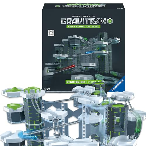 Ravensburger - GraviTrax Pro Starter-Set Vertical, Pista biglie 145 pezzi, Rompicapo bambini e adulti, Giochi bambini 8 anni e più, Gioco Interattivo STEM, Compatibile con tutti i GraviTrax