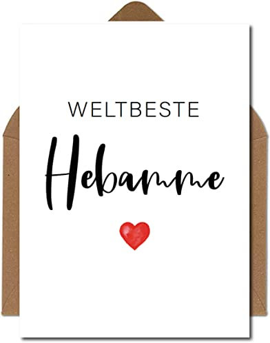 The Life Barn Postkarte mit Umschlag Weltbeste Hebamme Dankeskarte Geburt und Schwangerschaft