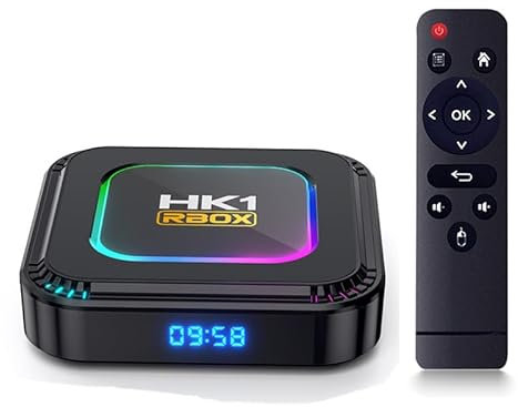 CHROX Android TV Box 13.0, hk1 rbox k8 set-top box RK3528 Quad-Core Cortex-A53 CPU Stöd 2.4GHz/5GHz WiFi6 BT 5.0 HDMI2.0 LAN 10/100M Ethernet 3D 6K H.265 Smart TV Box,4gb+128gb